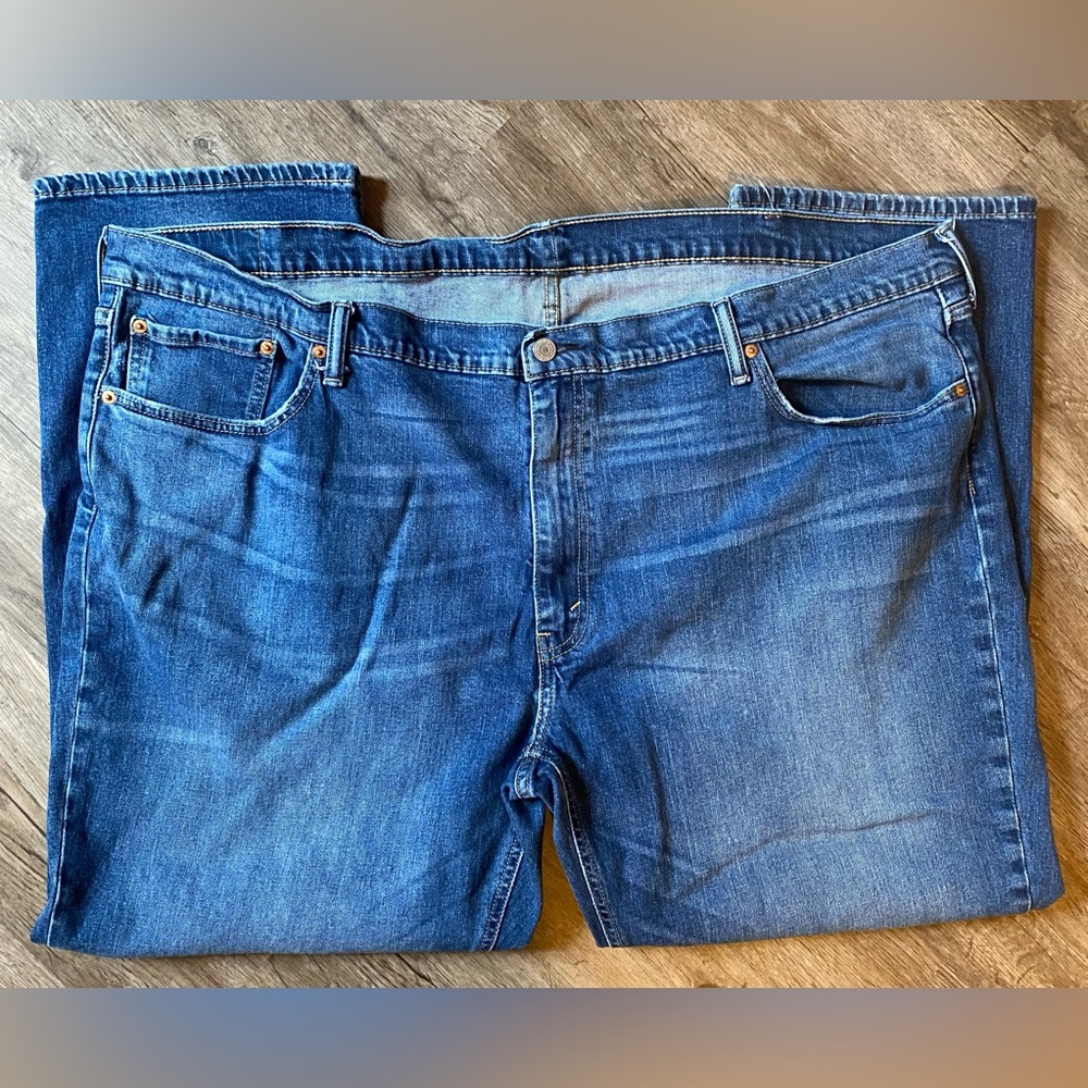 GLB Gold Label Jeans Men’s Big & Tall 48x32 dark Blue Denim. Button missing.